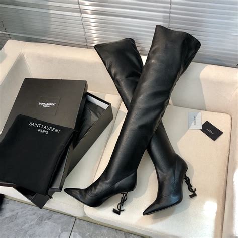 thigh high ysl boots|YSL high boots.